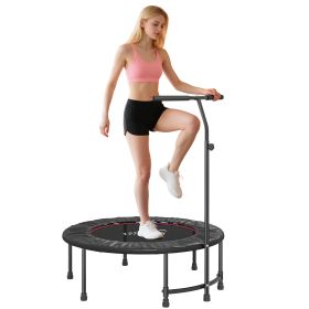 Soozier 39" Mini Exercise Trampoline w/ Adjustable T-Bar Indoor Fitness Rebounder Black