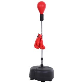Soozier Adjustable Height Free Standing Boxing Bag Set with 6 Suction Cups and Boxing Gloves, for Exercise Training