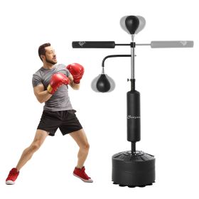 Soozier 4-in-1 Free Standing Punching Bag, Height Adjustable Boxing Bag with 2 Speed Balls, 360eflex Bar, Black