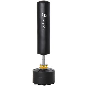 Soozier Freestanding Boxing Punch Bag Stand, Height Adjustable, with Fillable Base, Absorption Springs, Suction Cups