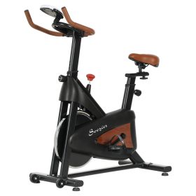 Soozier Quiet Stationary Exercise Bike with Adjustable Resistance, Seat, Black