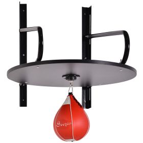 Soozier Wall-mounted Speed Bag Boxing Platform with Adjustable Height (Color: Black, size: 23.6" x 28.7"x 31.5")