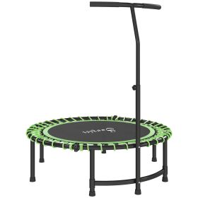 Soozier 45" Mini Trampoline for Adults, Foldable Fitness Exercise Rebounder with Adjustable Handle (Color: Green, size: 45")