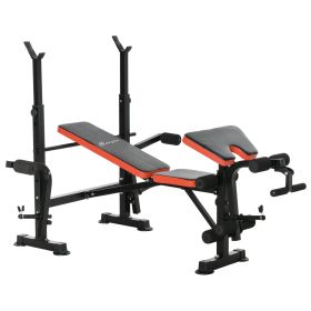 Soozier Adjustable Weight Bench for Weight Lifting and Strength Training (Color: Black, size: 69" L x 54.75" W x 50" H)