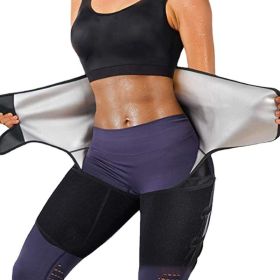 3 in 1 Waist Trimmers for Women Workout Sweat Waist Trainer Body Shaper (Color: silver, size: L/XL)